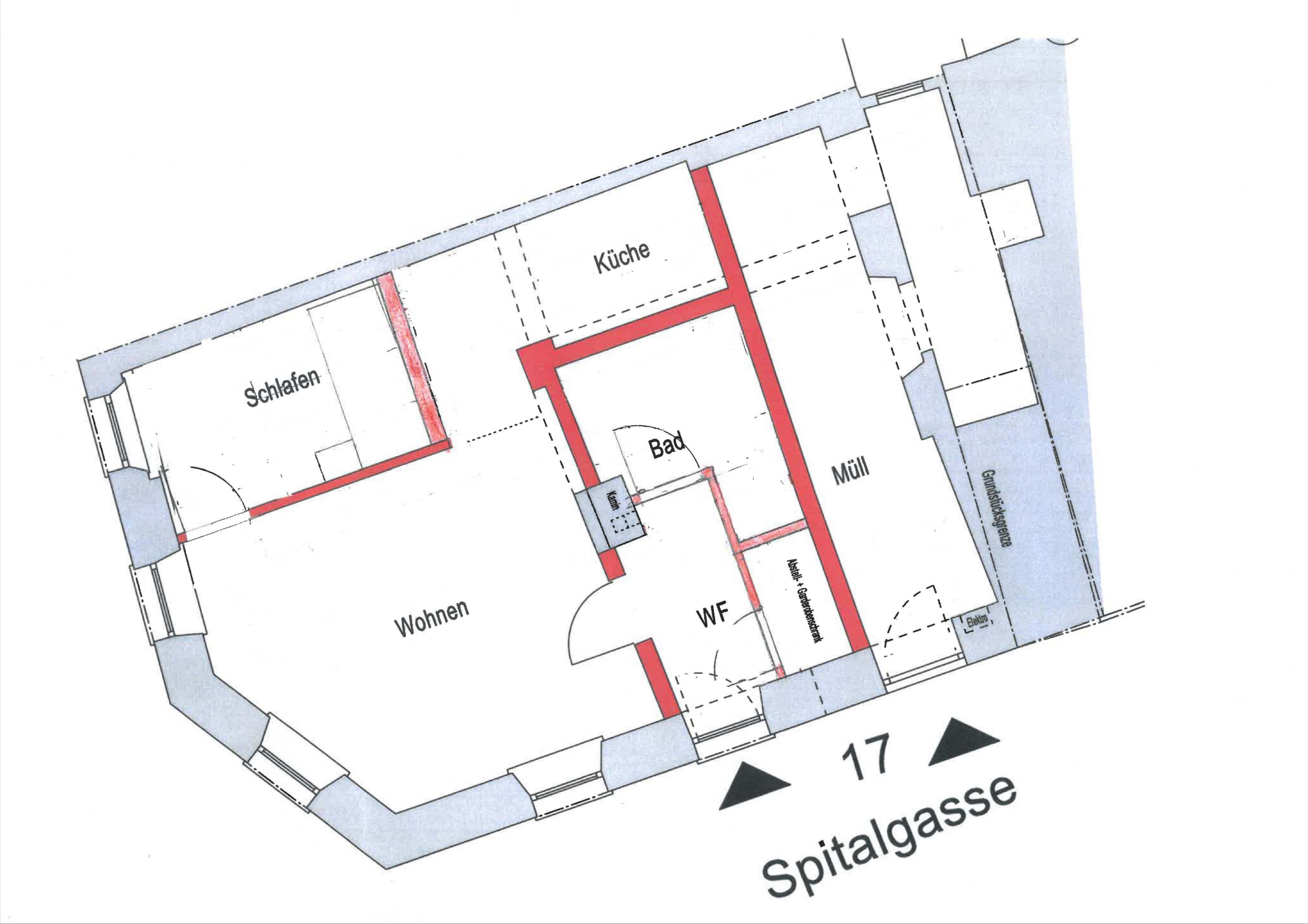 Spitalgasse 17 - Wohnungsgrundriß EG